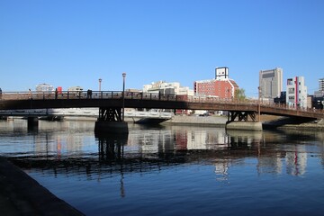 北九州市小倉北区の紫川と常盤橋