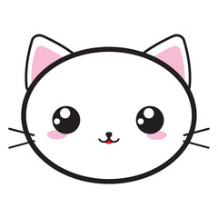 Kawaii kitten, cute and playful, with expressive eyes and soft fur. Perfect for illustrating children's products, stationery, and items related to pets, bringing charm and sweetness to your design.