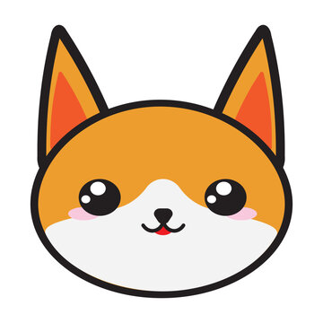 Kawaii fox, charming and clever, with a captivating expression and a fluffy tail. Ideal for illustrating children's products, stationery, and decorative items, conveying charm and delicacy.