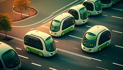 Autonomously driving transportation peopemover pod vehicle for future public travel in Dubai