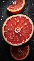 Fresh Organic Grapefruit Fruit Photorealistic Vertical Background. Healthy Vegetarian Diet. Ai Generated Lifelike Background with Delicious Juicy Grapefruit Fruit. Generative AI