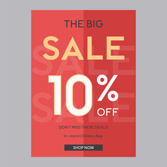 The big sale 10% off discount promotion poster