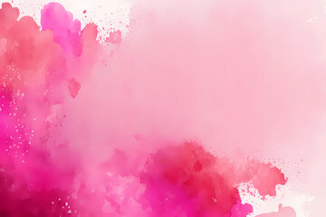 Obraz premium Watercolor abstract pink magenta background with splashes. Created with Generative AI technology.