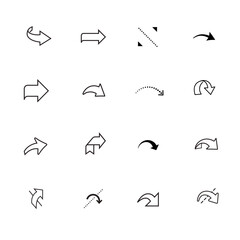 Package arrows icons set. Vector illustration isolated. Set for package, shows the place of opening. EPS10.	