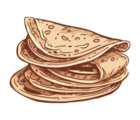 Healthy meal of vegetarian pita bread