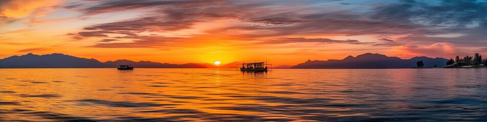 Fototapeta na wymiar Beautiful sunrise shot with a colorful horizon