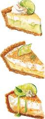 Key lime pie clipart, isolated vector illustration. © NightCreativity