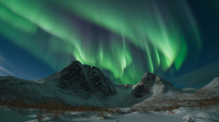 aurora boreal nas montanhas 