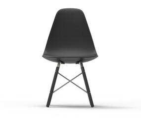 Isolated 3D chair scene creator rendering for interior design or decoration projects.