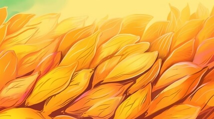 Fototapeta na wymiar Organic Dried Mango Fruit Cartoon Horizontal Background Illustration. Healthy Vegetarian Energy Snack. Ai Generated drawing Background Illustration with Delicious Chewy Dried Mango Generative AI