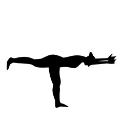 Female various yoga proses Silhouette