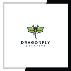 Dragonfly logo vector template .