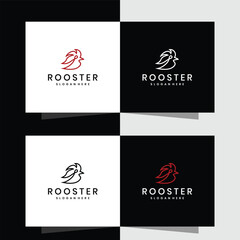Fototapeta na wymiar Modern chicken logo vector, made with lines