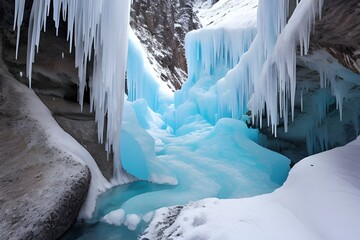 Frozen secret waterfall