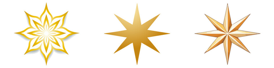 Fototapeta premium Yellow, gold, orange sparkles symbols vector. The set of original vector stars sparkle icon.