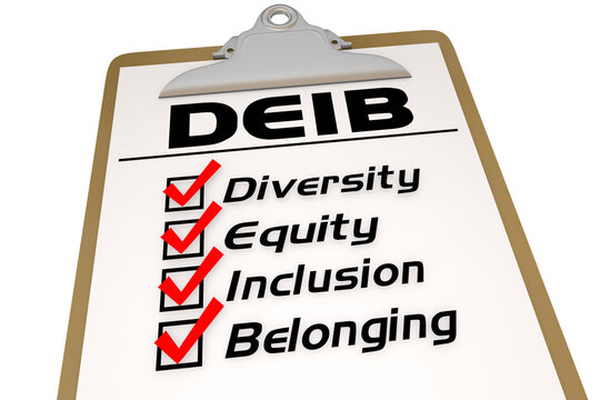 DEIB Diversity Equity Inclusion Belonging Checklist Policies 3d Illustration
