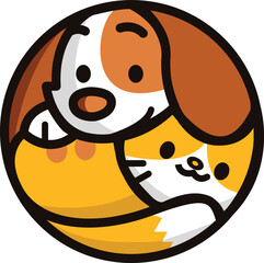 Illustration of dog and cat suitable for a pet shop logo