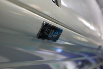 Fototapeta na wymiar Train compartment luggage