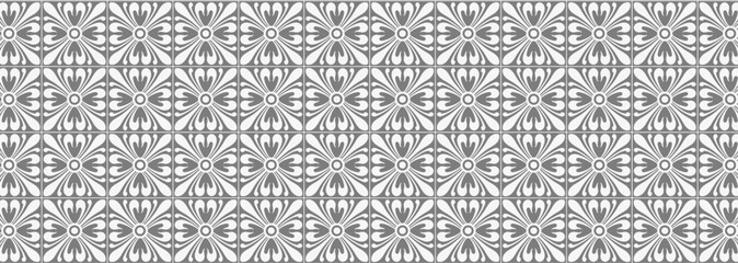 Historic Decorative All Over pattern. Vintage tilework and textiles grey Geometric Design.