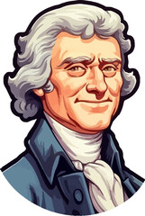 President Thomas Jefferson smiling, AI Generated