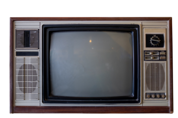 Vintage classic television - old TV isolatede on transparent background,retro technology, PNG File