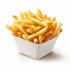 french fries in a white box mockup   - obrazy, fototapety, plakaty