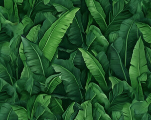 Tropical jungle leaves bananas background