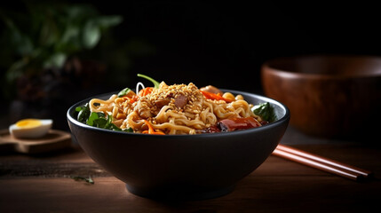 Asian Noodle Ramen Soup image created by Generative AI