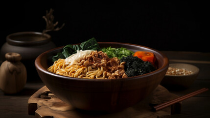 Asian Noodle Ramen Soup image created by Generative AI