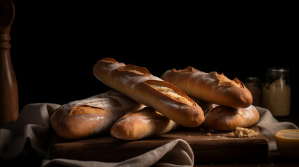 French Bread Baked Bread image created by Generative AI