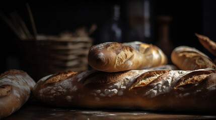 French Bread Baked Bread image created by Generative AI