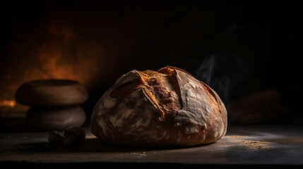 Artisanal Sourdough Bread Loaf image created by Generative AI