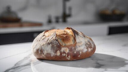 Artisanal Sourdough Bread Loaf image created by Generative AI