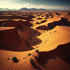 Plakat Desert landscape in the Namib-Naukluft National Park. generative ai