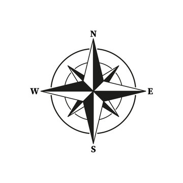 Compass icon in simple design. Vector illustration. Stock image.