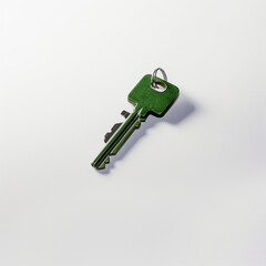 Single Door  Key on Light Background. Generative ai