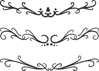 Hand drawn divider, ornament, vintage, lines, illustration, vector