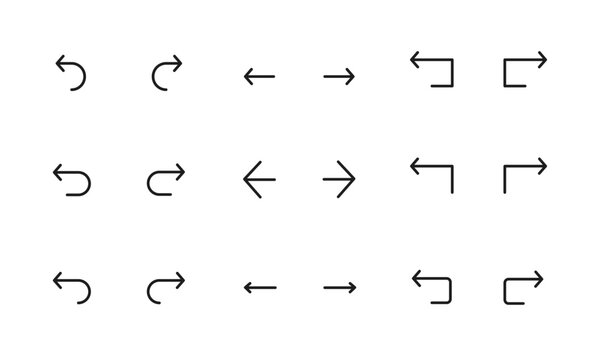 戻ると進むボタンのアイコンセット/矢印/イラスト/ベクター/要素/マーク