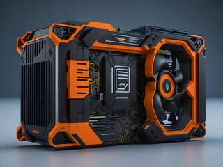 Modern gaming graphic card computer. Generative AI
