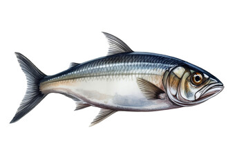 Fototapeta premium Herring fish isolated on transparent background. Generative AI.