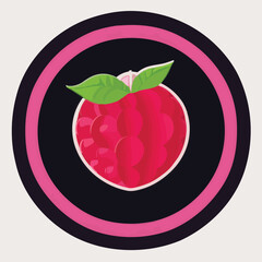 Vector illustration of fresh and juicy raspberry