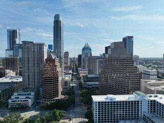 Fototapeta na wymiar Aerial view of Austin: A vibrant and diverse city in Texas known for its live music scene, outdoor activities, and eclectic culture.