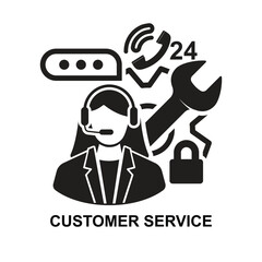 Customer service icon.Customer support assistant icon isolated on background 