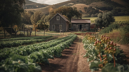 Fototapeta na wymiar organic ranch farm