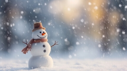 Obraz premium snowman with snowflakes