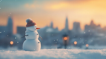 snowman with snowflakes