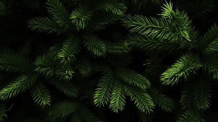 Fototapeta na wymiar green fir branches, background