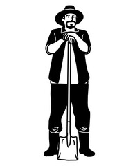 Farmer In Village. Farmer In Country Field