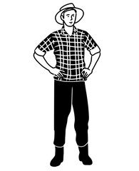 Farmer In Village. Farmer In Country Field