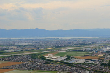 Fototapeta na wymiar 菩提寺山から見る栗東、守山方面の景色